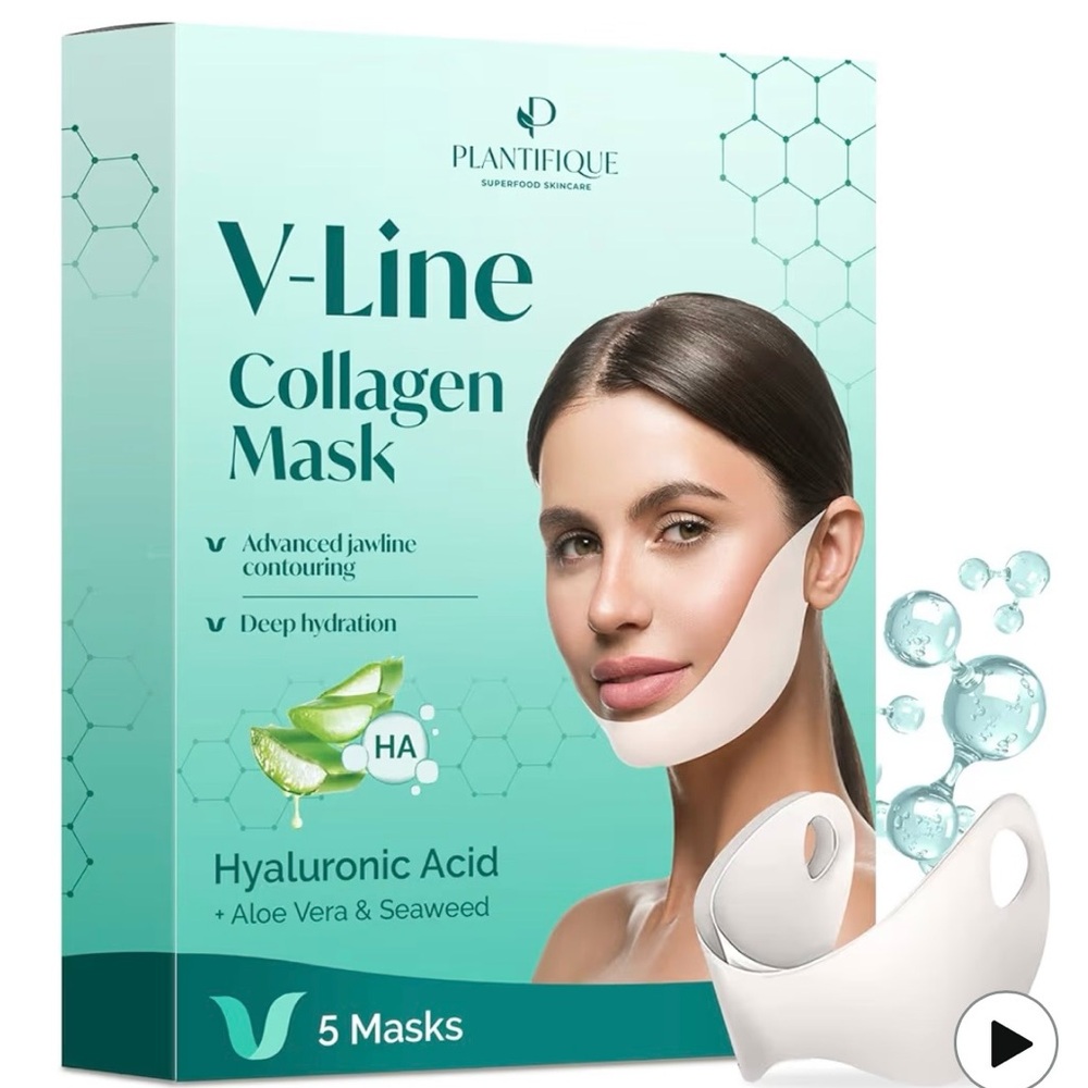 V-Line Collagen Mask - Hyaluronic Acid, White